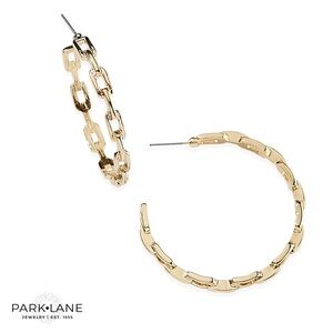 Park Lane CHANTAL Earrings Chain Link Hoops Gold finish NWT NIB